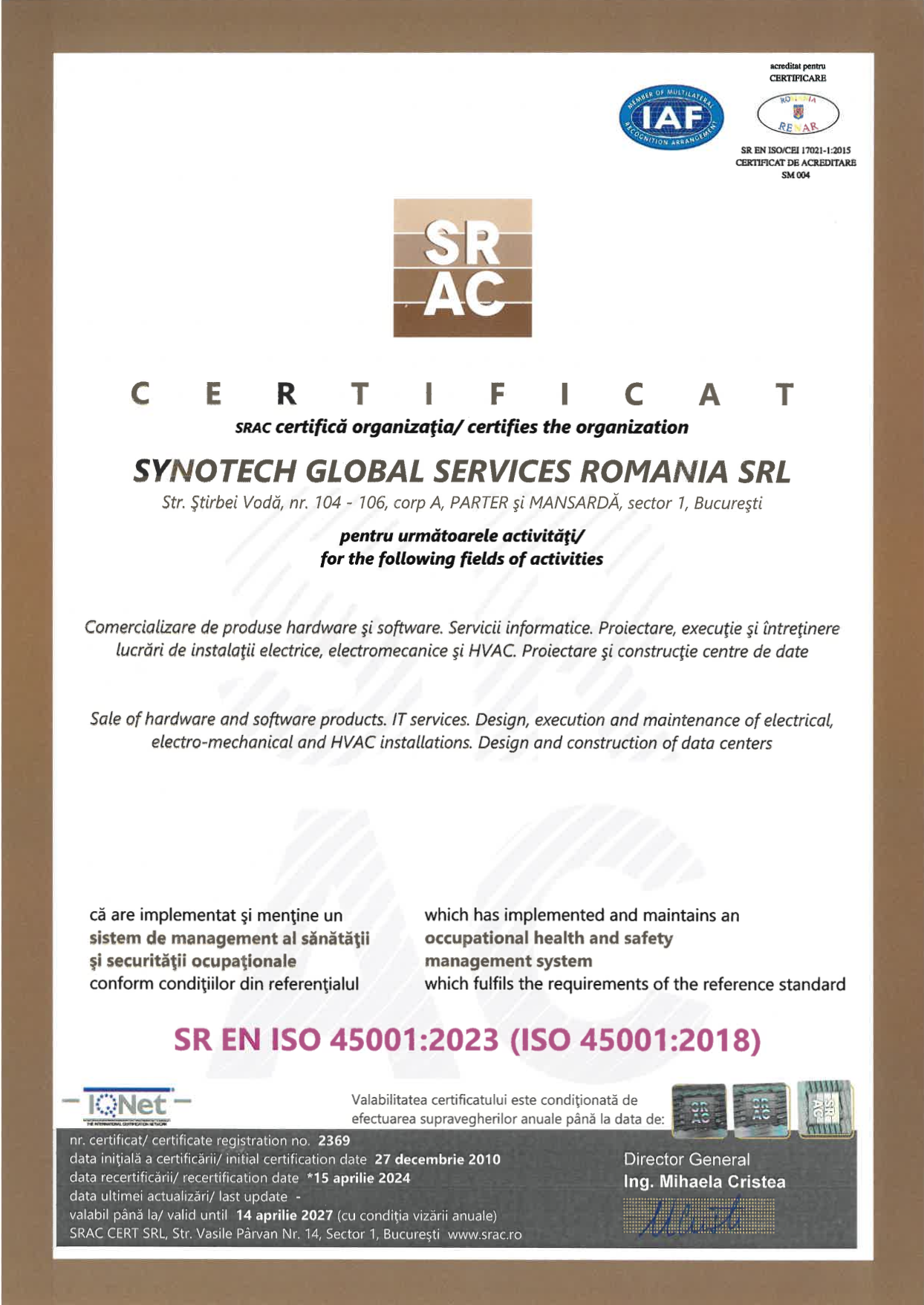 SR EN ISO 45001:2023